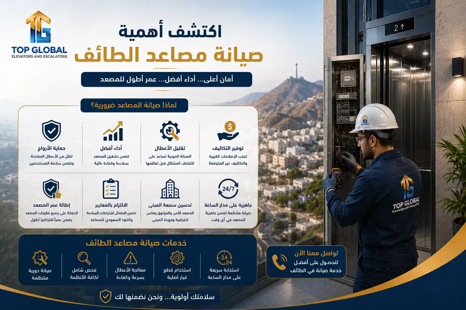 صيانة مصاعد الطائف