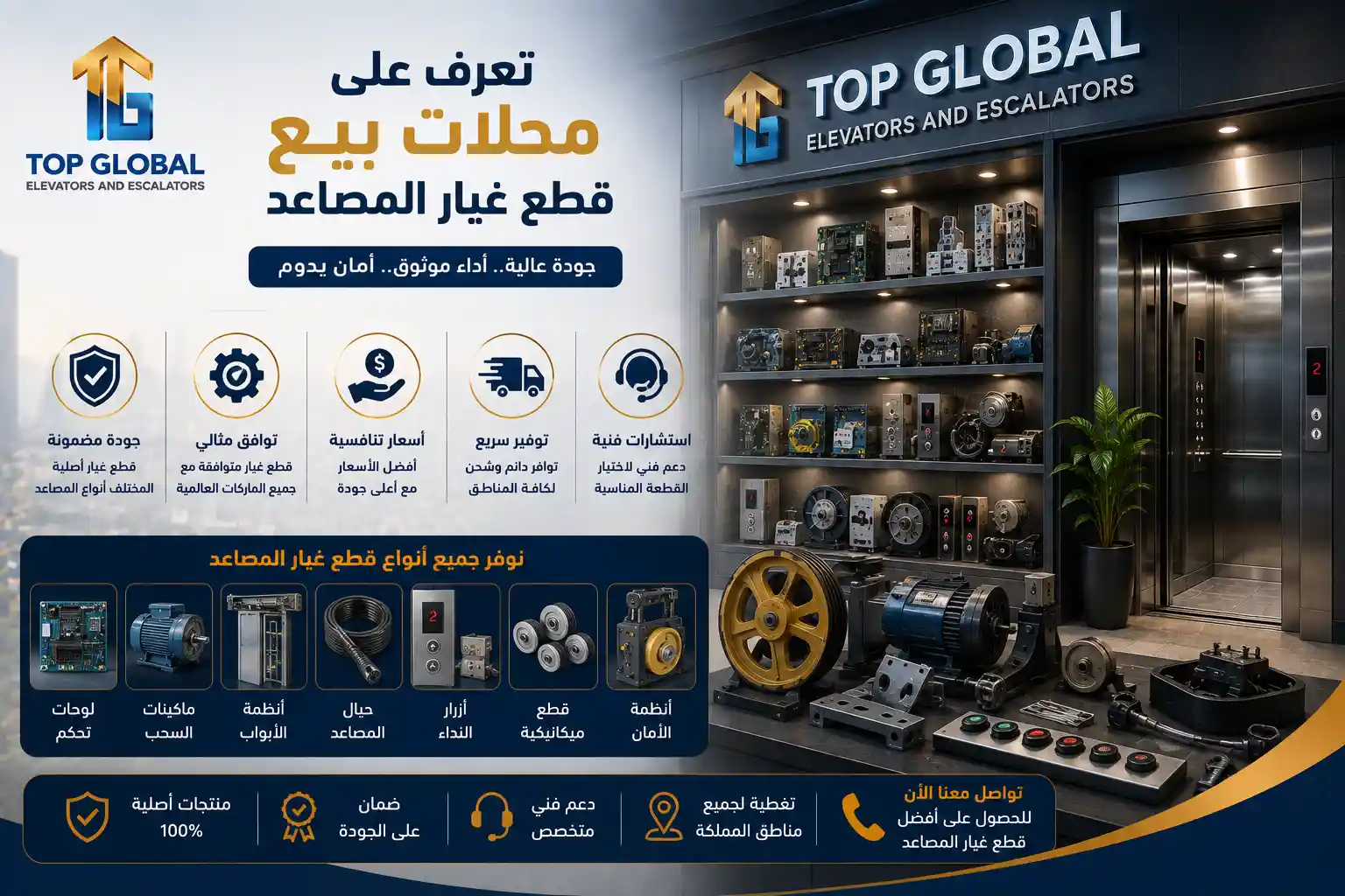 محلات بيع قطع غيار المصاعد