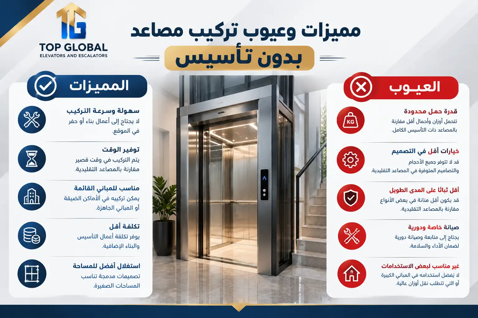 تركيب مصاعد بدون تاسيس
